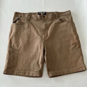 Ariat Shorts Men's 46 Brown Rebar M4 Canvas Workwear Carpenter Thick Low Rise